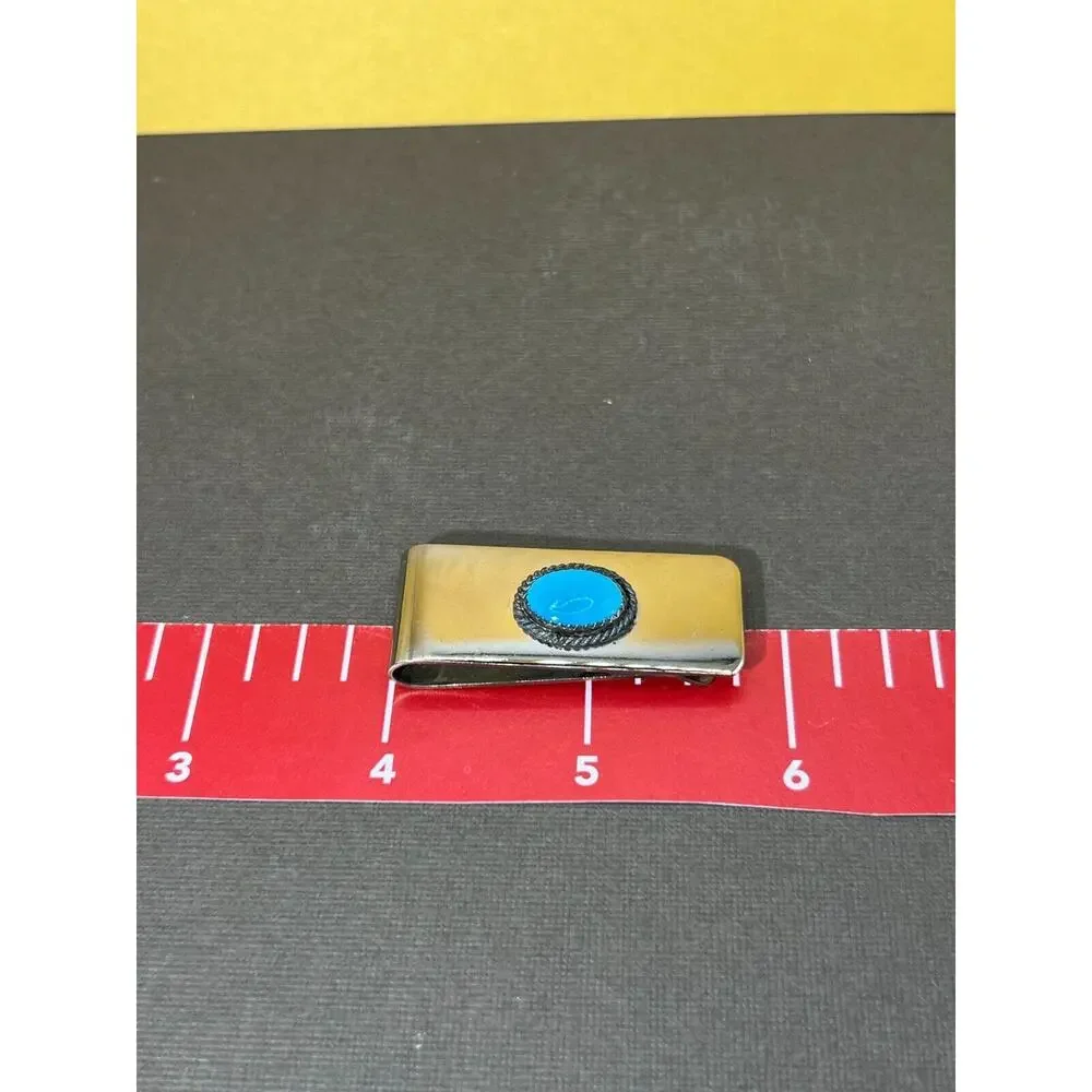 Turquoise Stone & Silver Money Clip Made in 2008